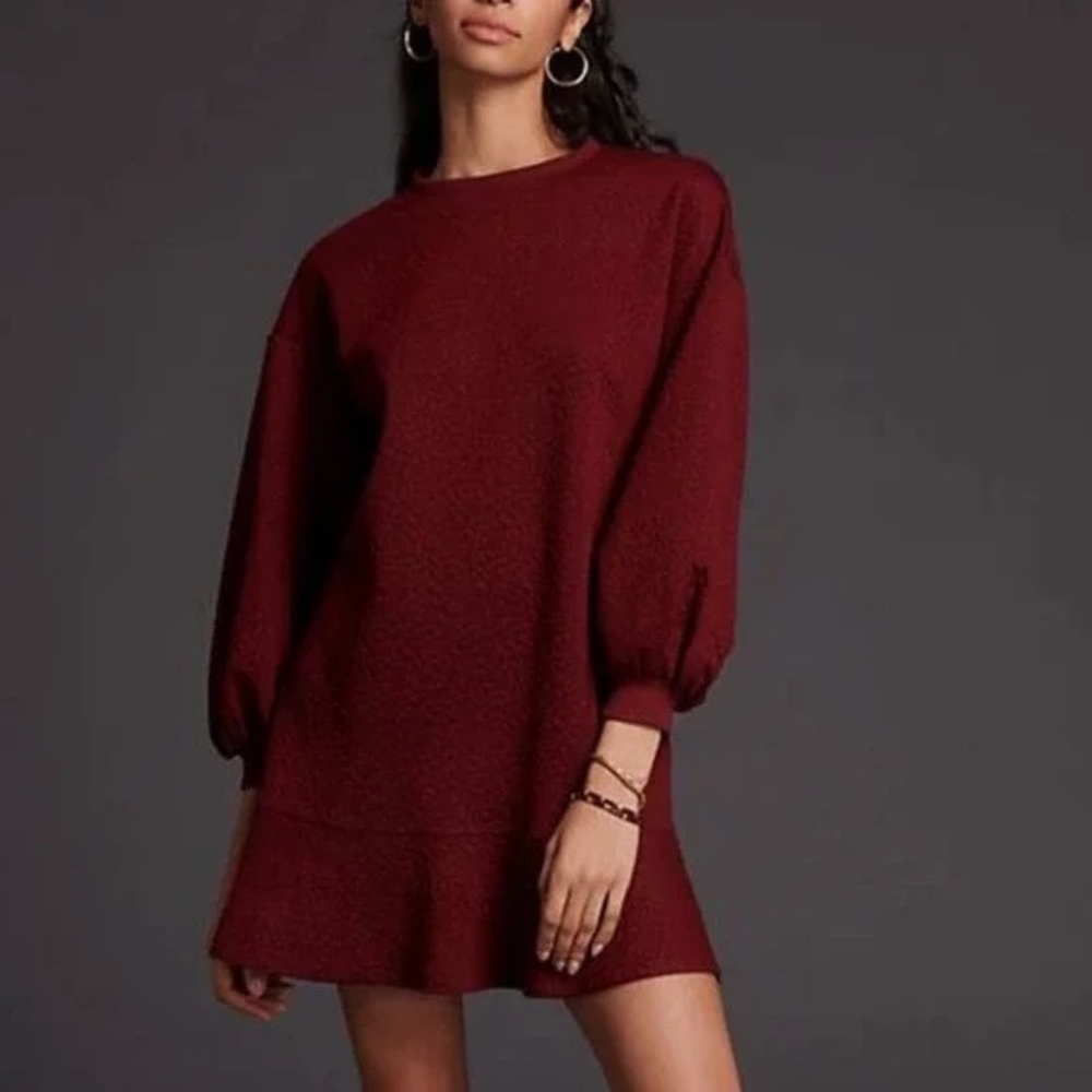 Anthropologie Mare Mare Odila Tunic Dress Wine XS